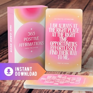 Daily Empowerment Deck 365 Affirmations Cards - Printable Deck Daily Deck to attract Positivity Self-love and Success / INSTANT DOWNLOAD