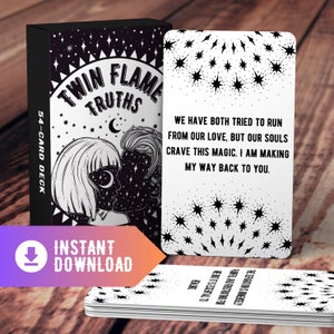 Cartes Oracle des vérités de la flamme jumelle - jeu imprimable âme soeur pour lectures psychiques de l'amour et des relations / TÉLÉCHARGEMENT IMMÉDIAT