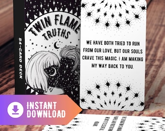 Twin Flame Truths Oracle Cards: Psychic Love Reading (Instant Download)
