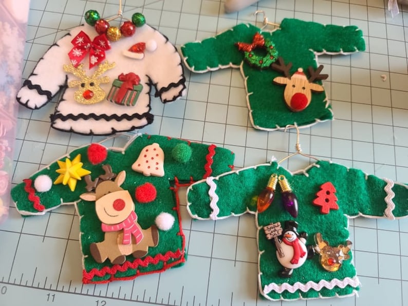 Ugly Christmas Sweater Ornaments Etsy