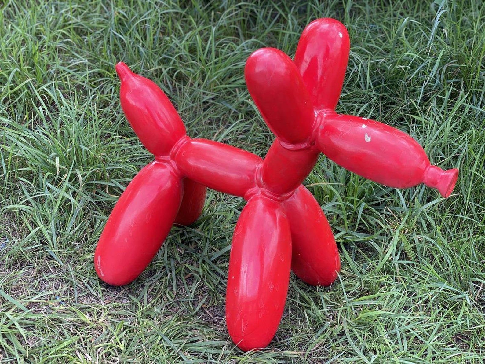 Red Balloon Poodle Statue Dog In The Shape Of A Balloon Etsy