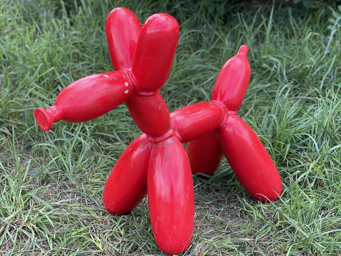 Red Balloon Poodle Statue Dog In The Shape Of A Balloon Etsy