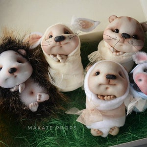 Toy for newborn Photography props Toy for newborn photosession prop toy bunny props toy cat felt toy props newborn