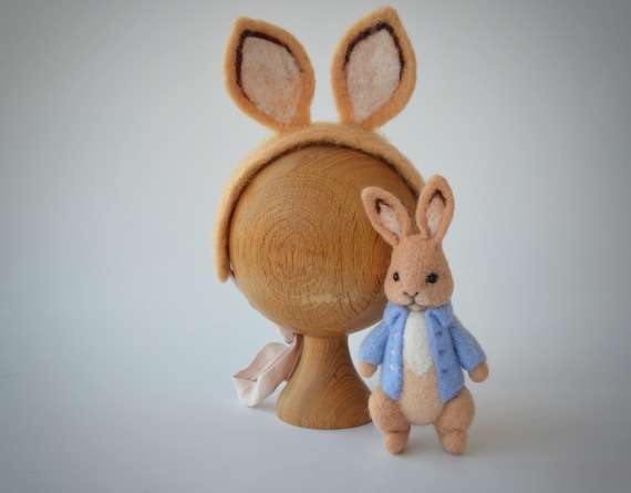 Felt bunny peter newborn Newborn felt toys props newborn Wool bunny toy Photography props Newborn props felt animal props