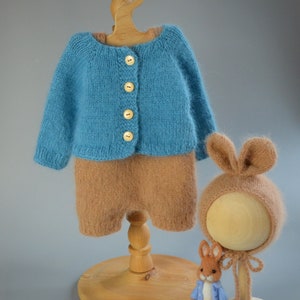 Pre order Knitted bunny peter newborn bunny outfit props newborn peter bunny suit for newborn gender party gift idea knitted easter bunny