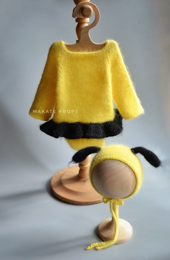 Vestito a maglia neonato ape Prop Costume a maglia neonato ape