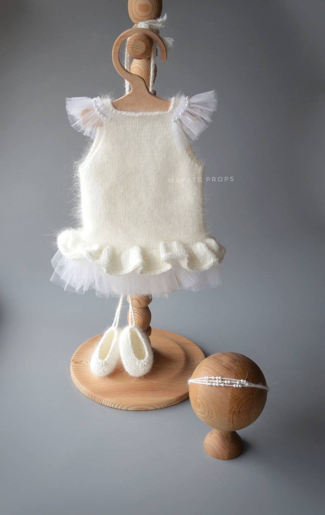 Balerina Outfit Newborn Knitted Balerina Outfit Newborn Knitted White