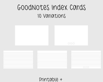 Digital Index Cards for Goodnotes Notability White Lined Dotted Index Cards Digital Flashcards Index Cards Aesthetic Study College