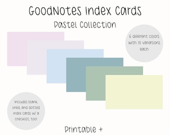 GoodNotes Digital Index Cards, Lined Dotted Pastel Index Cards, Digital Flashcards Template, Aesthetic Studying Ideas, College Student, iPad