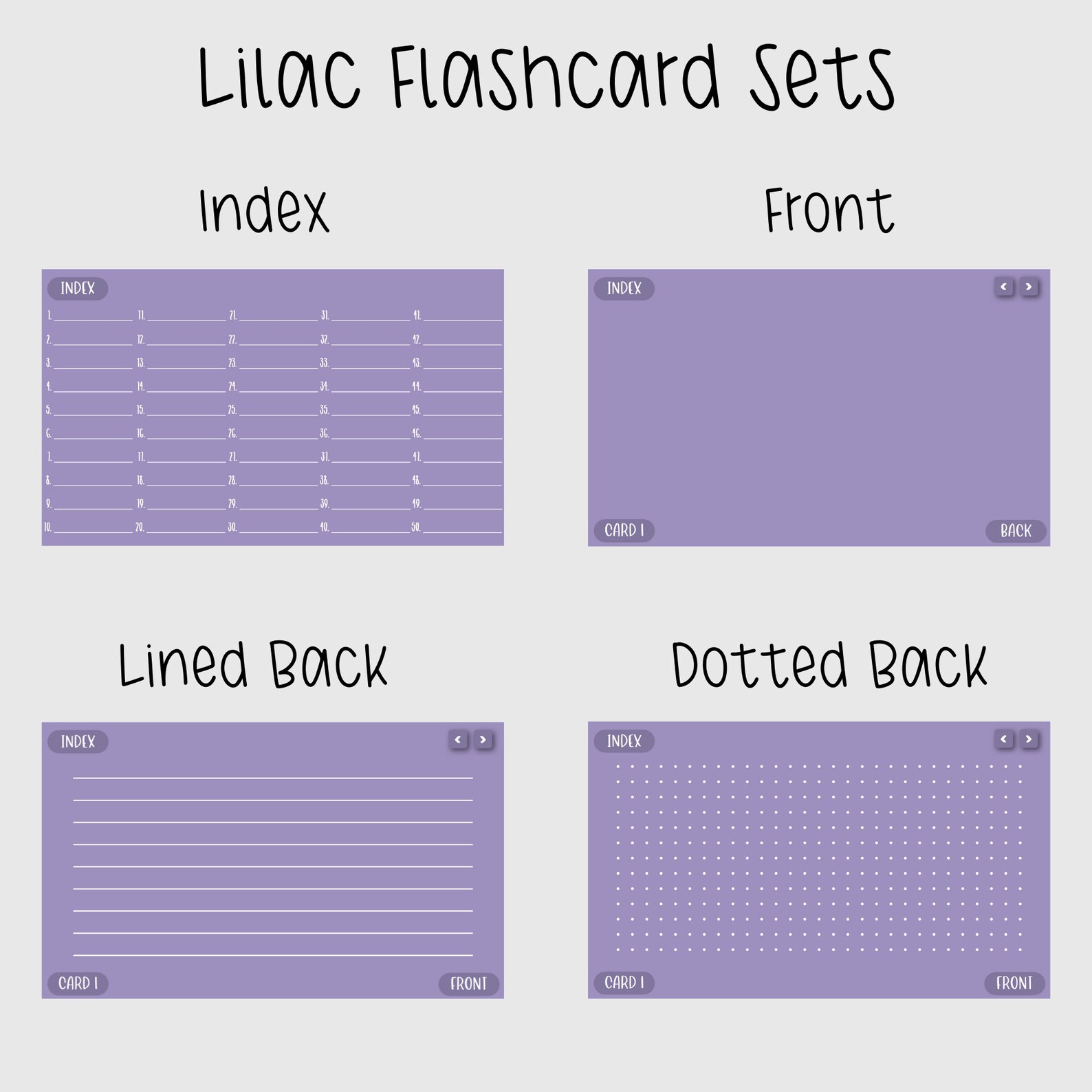 Digital Flashcards for Goodnotes Index Cards Notability Fully