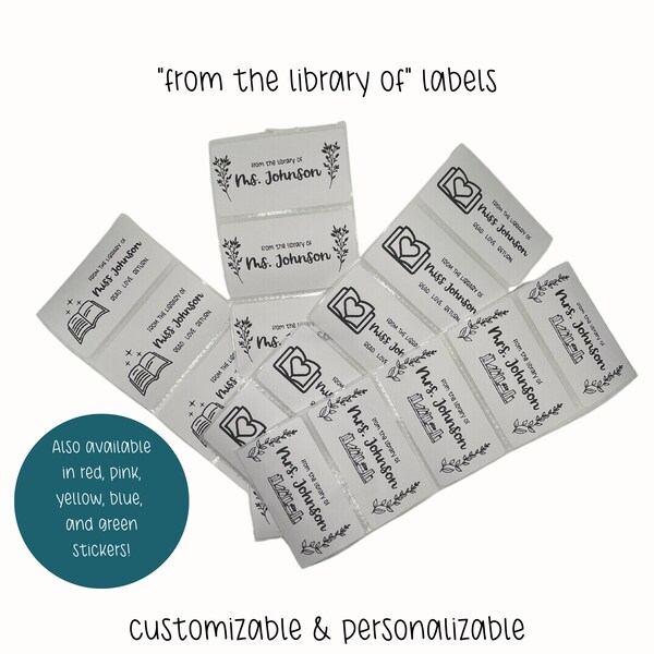 Library Sticker - Etsy