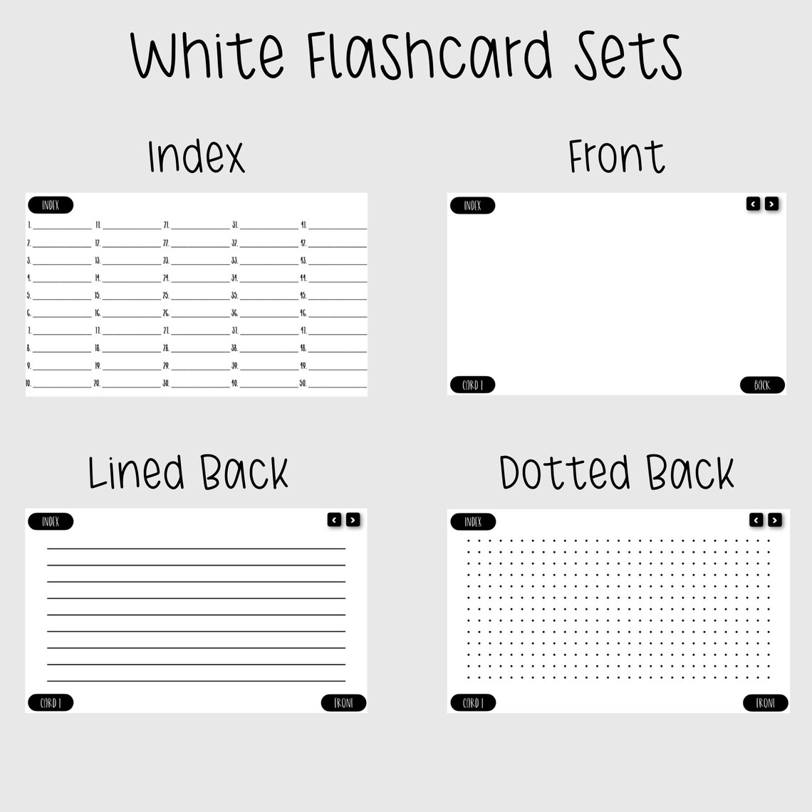 Digital Flashcards for Goodnotes Notability Fully Hyperlinked Etsy