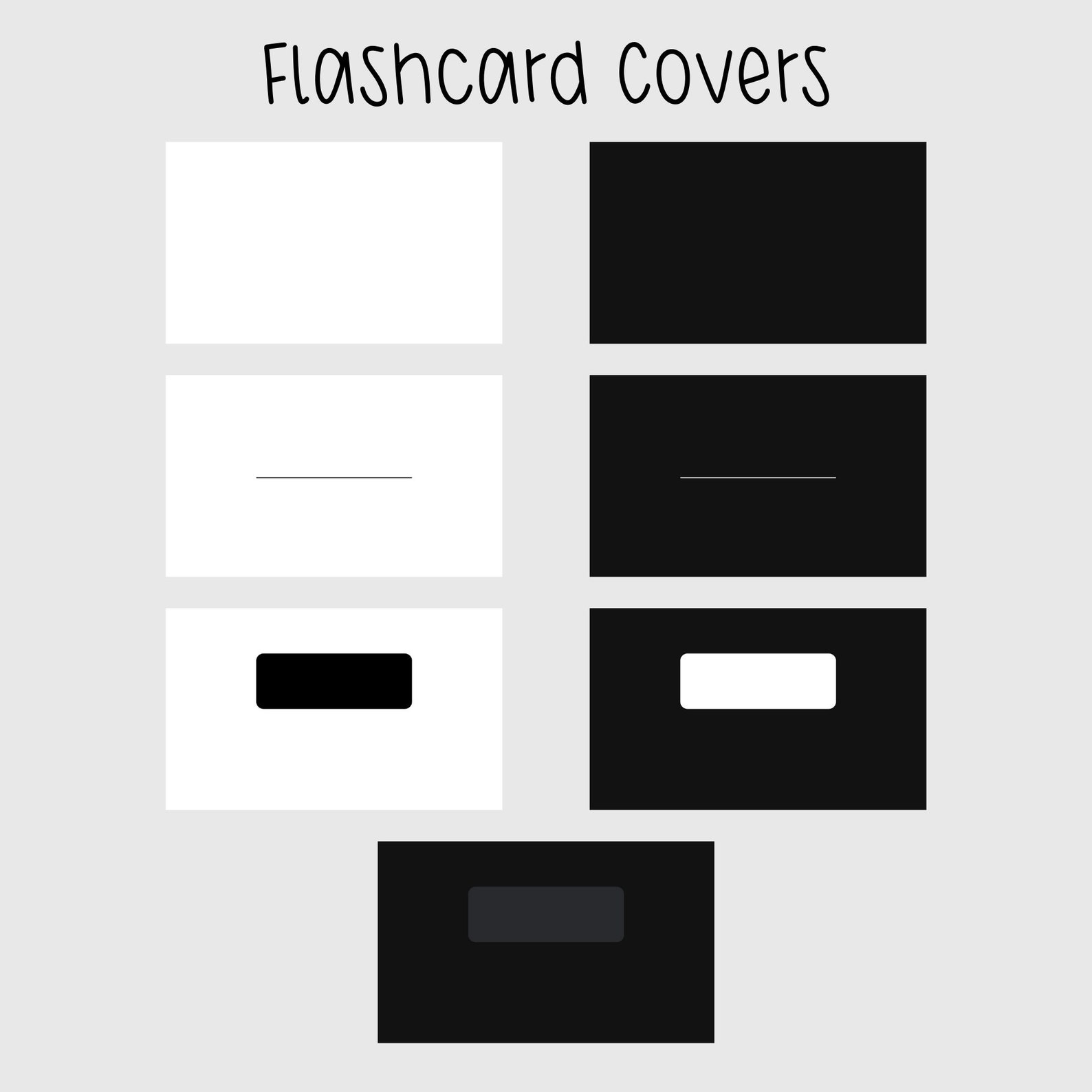 Digital Flashcards for Goodnotes Notability Fully Hyperlinked Black