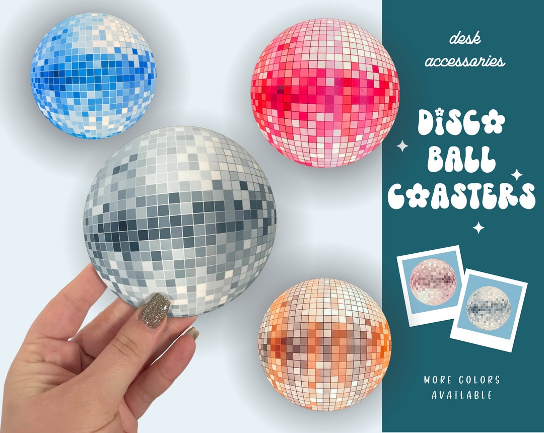 Disco Ball Coaster Aesthetic Office Decorations Mirror Ball Etsy