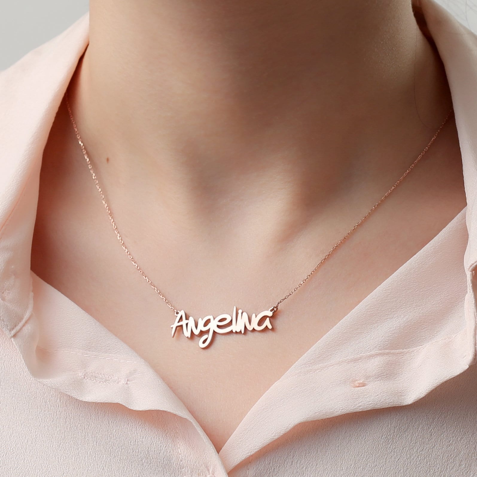 925 Sterling Silver Name Necklace For Woman Custom Gold Name Etsy