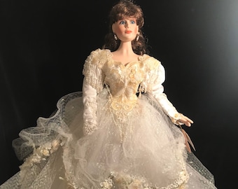 Breathtaking Beautiful Gown-Franklin Mint Heirloom Doll by Maryse Nicole-PRICE DROP