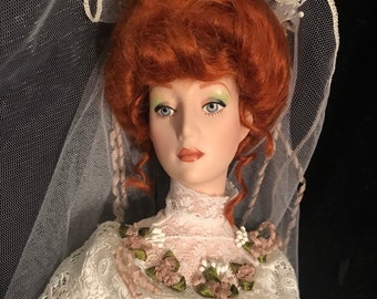 Rare Franklin Mint Gibson Girl red Hair Bride. PRICE REDUCED