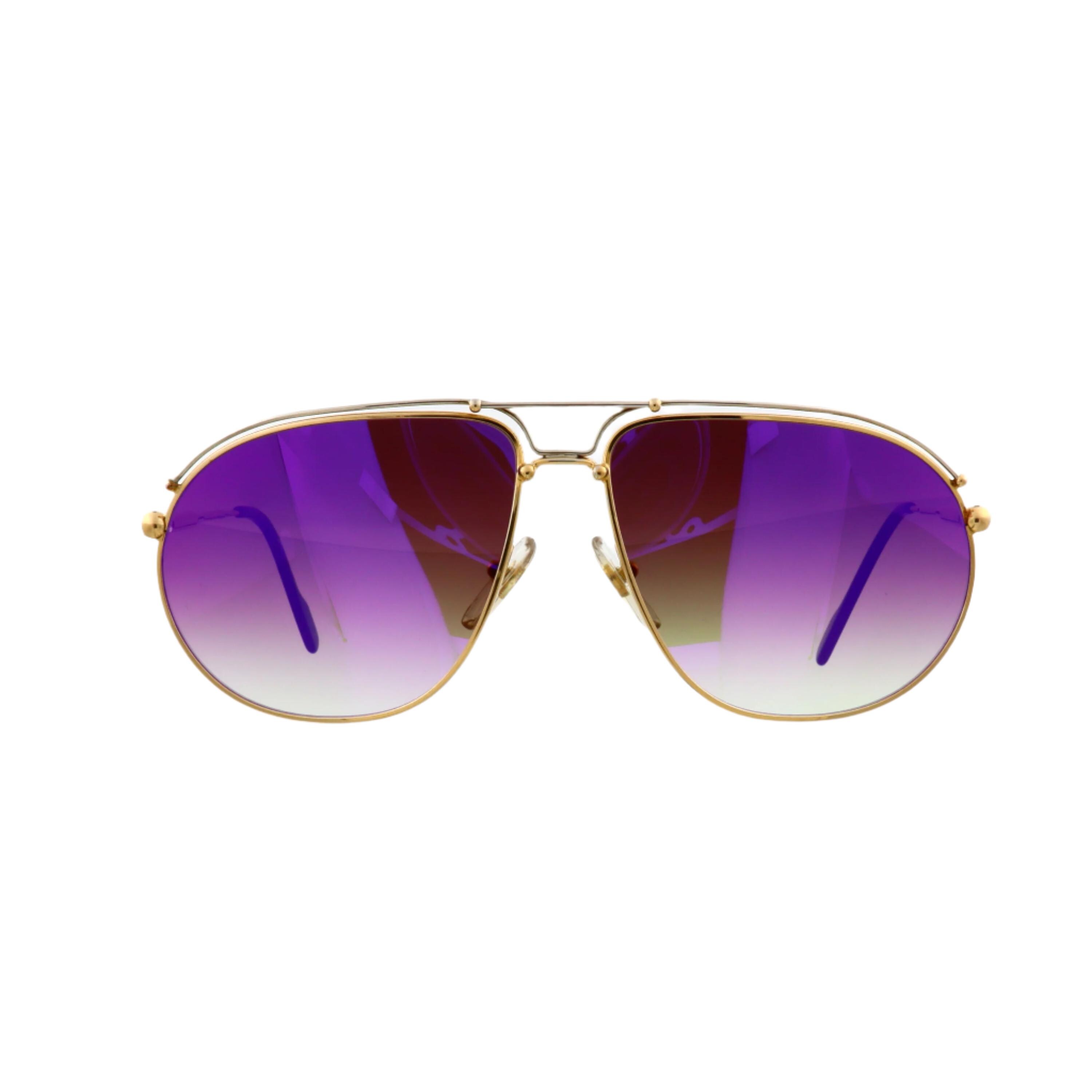 Rare Courreges Purple Shield Vintage Sunglasses - Frameless Design Versace MOD L30 89M/223V – Vintage Frames Company main image 4
