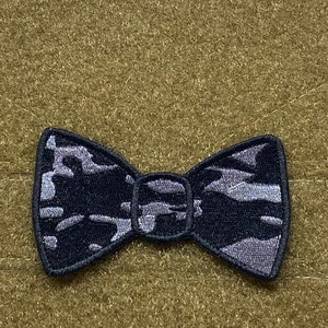 Tactical Outfitters- Bow Tie Morale Patch- Black Multicam