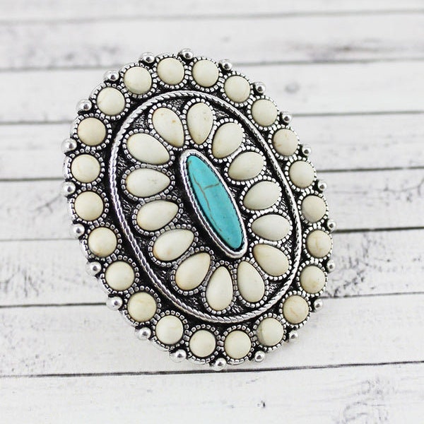 Lovely Turquoise  Western Cuff Style Ring/Turquoise Ring/Gifts for Her/Western Jewelry/Statement Rings