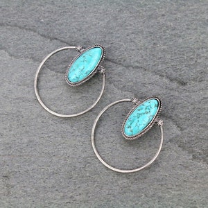 Beautiful Stone Circle Western Stud Earrings/Stone Earrings/Accessories/Gifts for Her/Jewelry