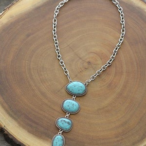 Hermoso collar de piedra occidental injertado a mano / collar de turquesa / regalos para ella / joyería occidental / collar / collar de piedra semipreciosa