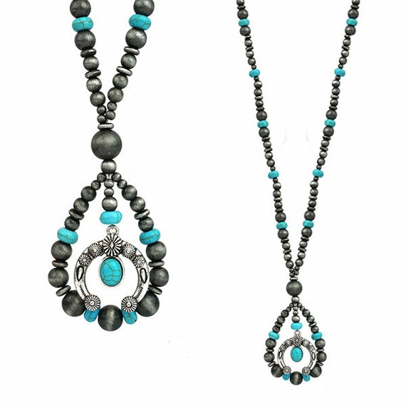 Navajo Peal Necklace Fo Women, Westen Bow Peal Necklace