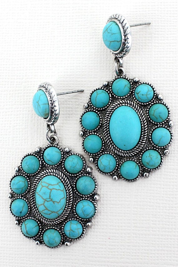 Western turquoise earrings deals
