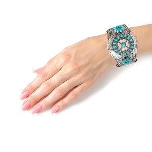 Beautiful Well Crafted Western Turquoise Bead Engraved Cuff/Cuff Bracelet/Gifts for Her/Western Jewelry