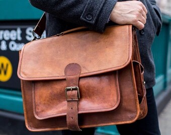 personalized leather messenger bags