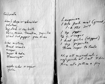 Handwritten Recipe Tea Towels