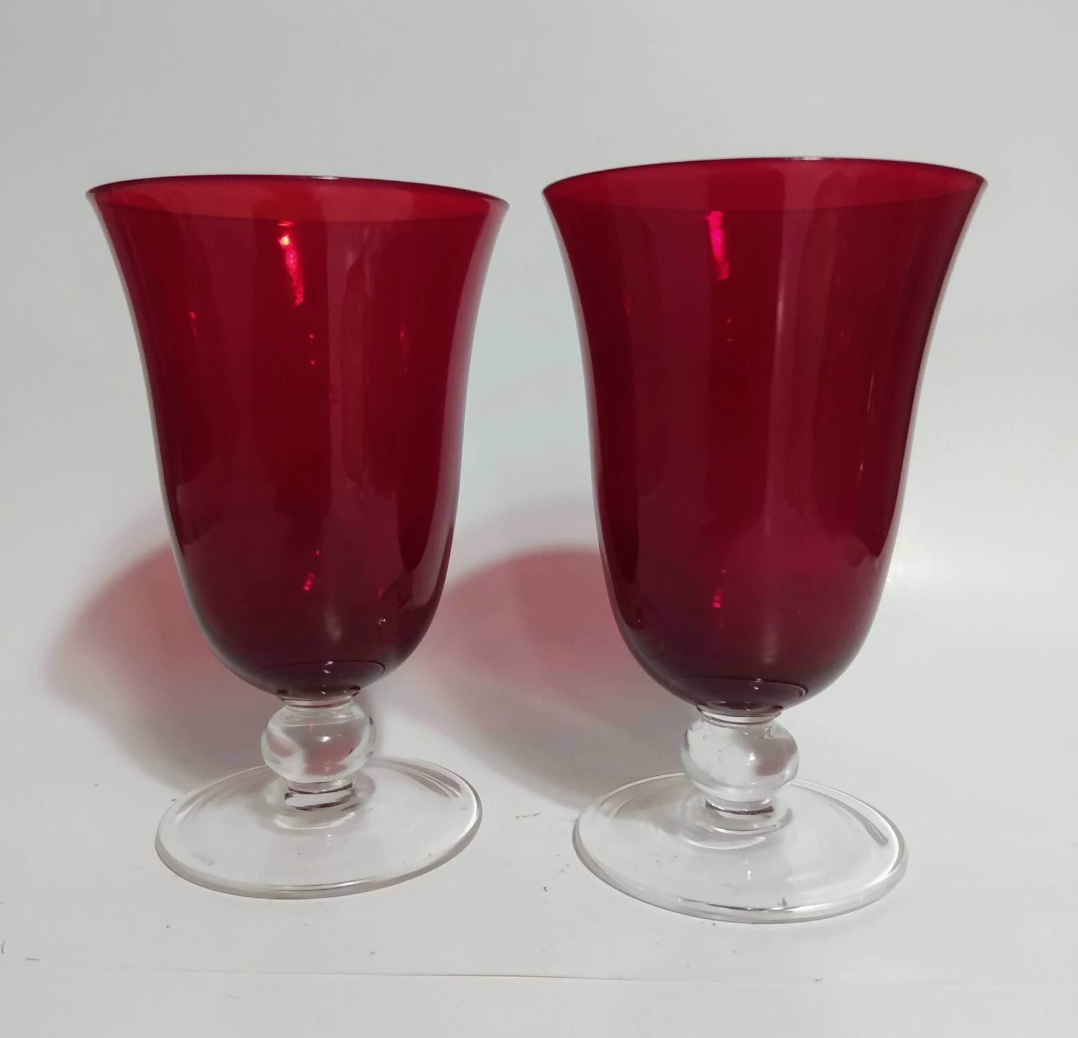 Lenox Holiday Gems Ruby Red Wine/Cocktail Glasses 2 Lenox Etsy