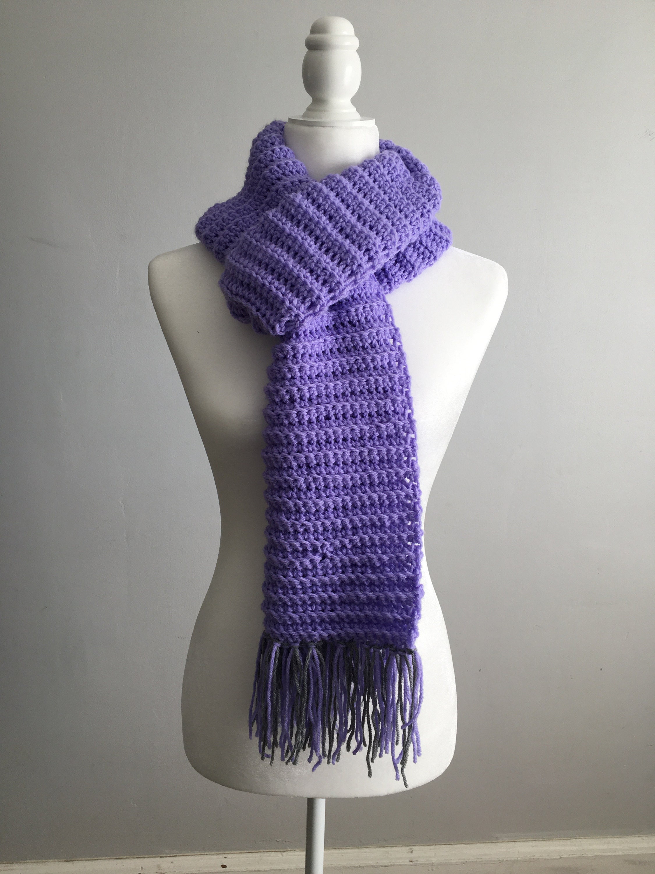 Lavender Crochet Infinity Scarf Lavender Scarf Warm Scarf/ Etsy UK