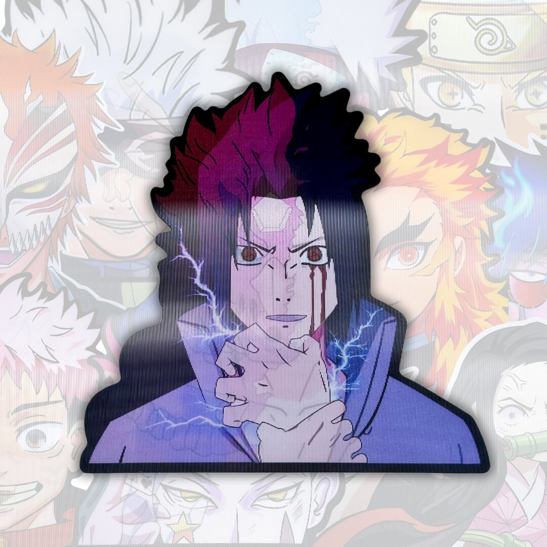 Sasuke Chidori Naruto Holographic Anime Peeker / Decal / Bumper Sticker