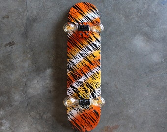 Skateboard Lamp, Hand Painted Tiger Stripe, Custom Wall Art Decor