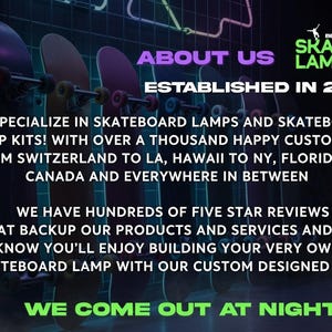 Skateboard Lamp Kit DIY | Wall Mount + Dimmer Switch Light (Deck Not Included) Skater Gift image 14