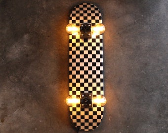 Skateboard Lamp - Checkerboard