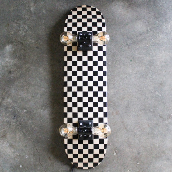 Skateboard Lamp Checkerboard