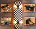 Skateboard Lamp Kit: With Wall Mount and Dimmer Switch, Vintage or LED Bulbs. DIY