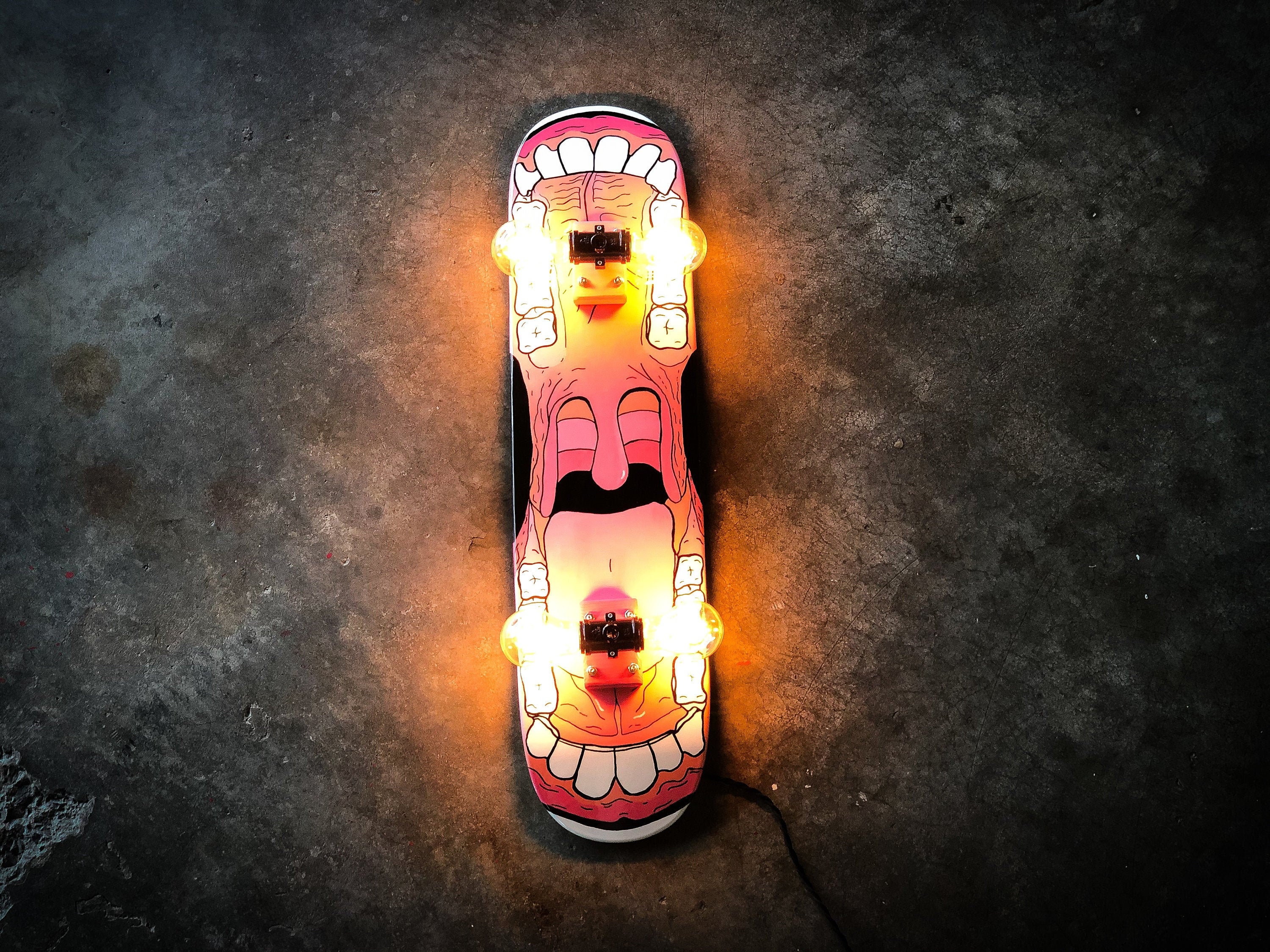 Skateboard Lamp Open Wide Etsy