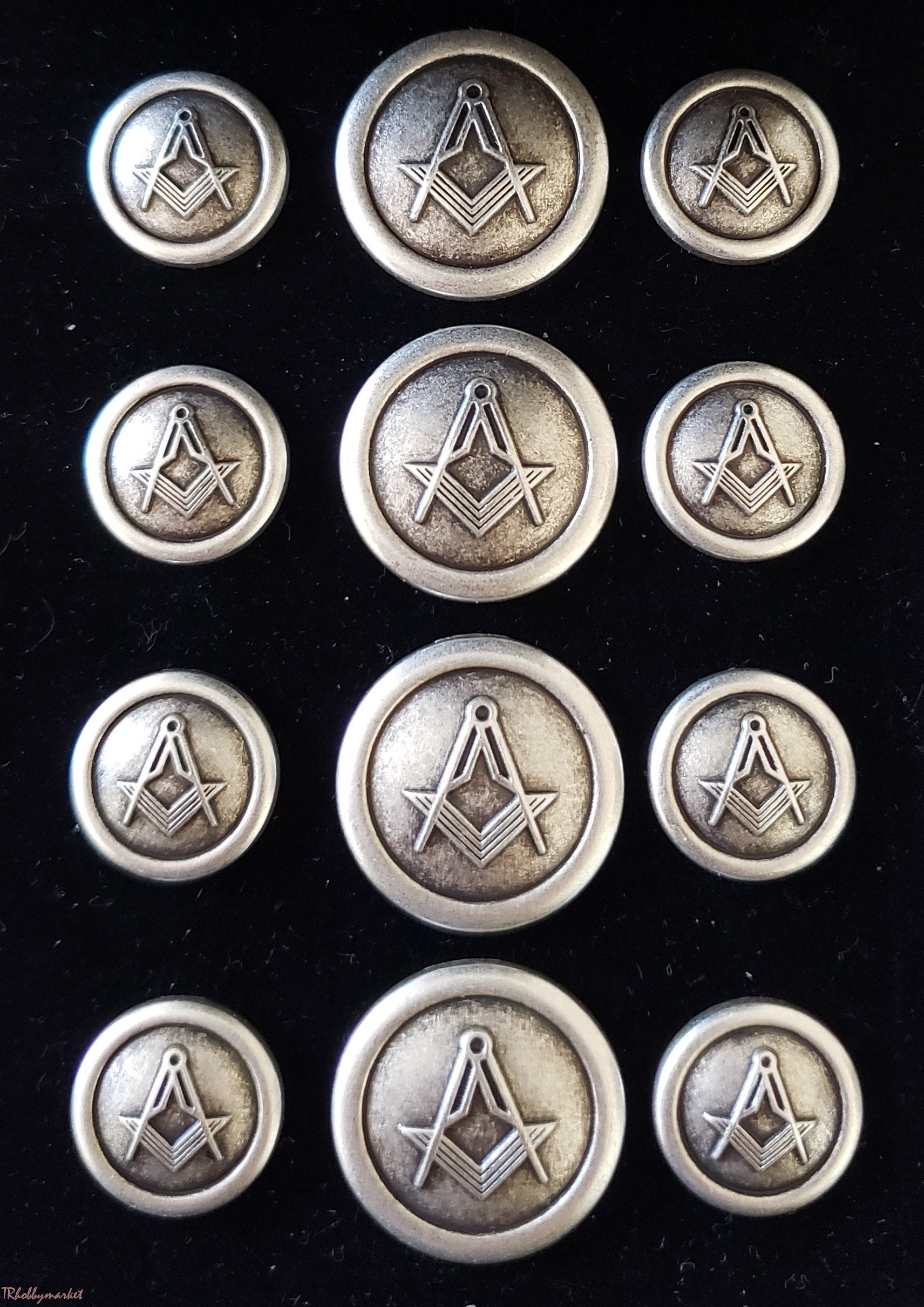 Blazer Jacket Buttons Circular S&C Goldsilverantique Silver Etsy