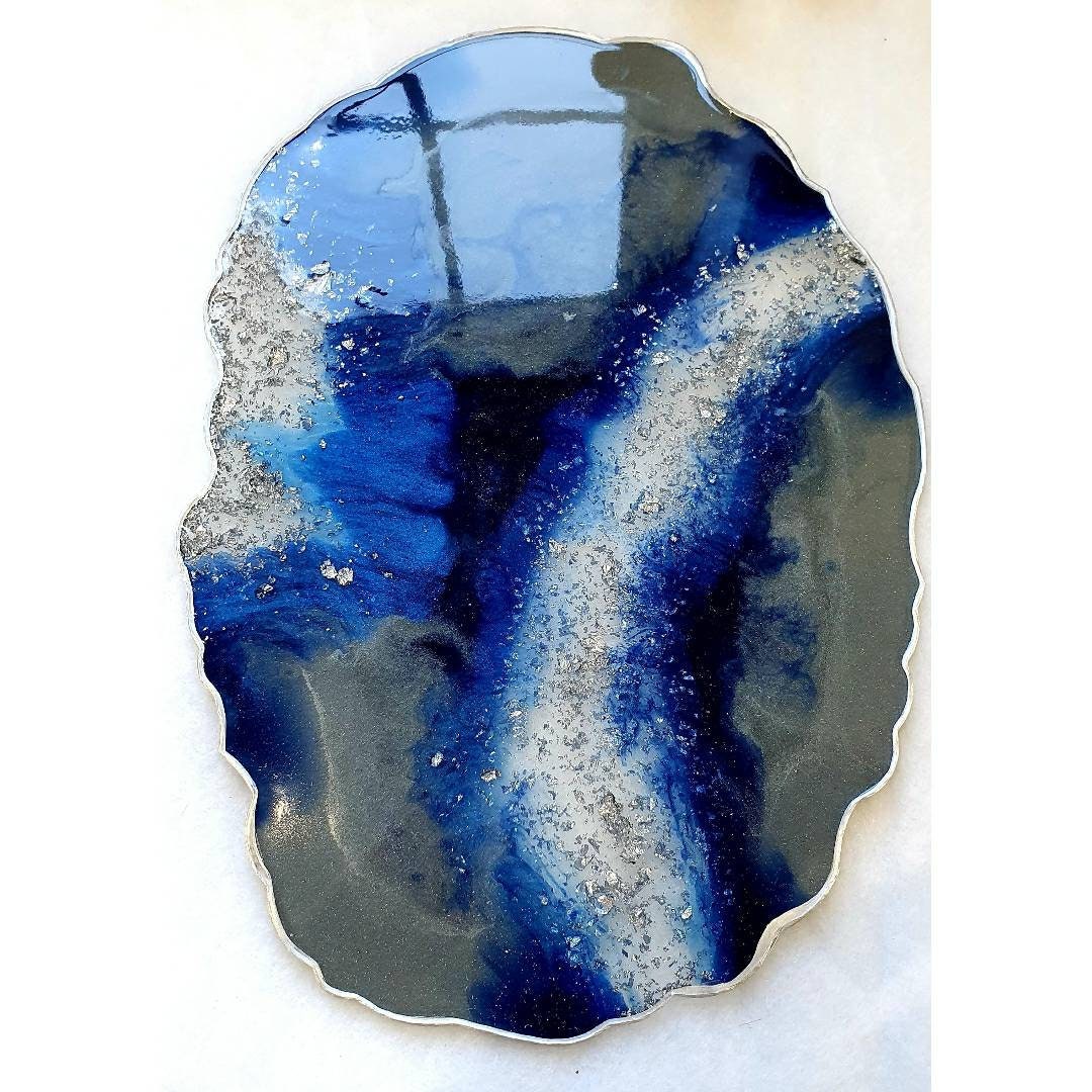 Grey & Blue Placemats Resin Placemats Dinning Placemats Etsy UK