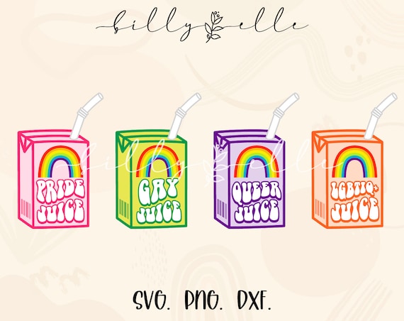 Pride Juices Bundle SVG - Queer Juice Sticker - Gay Juice Groovy Stickers file for Cricut - Pride Month SVG - LGBT Groovy Sticker quote Svg