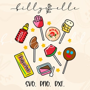 Mexican Candy vector bundle - Dulces Digital Download SVG Cricut - Silhouette -  Paletas Pulparindo Mexican Culture - Conchas SVG