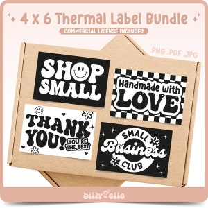 Thank You - Shop Small Packaging Thermal Label Bundle - Small Business Stickers - Supplies small business - Shipping Label - Thermal Printer