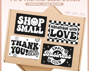 Thank You - Shop Small Packaging Thermal Label Bundle - Small Business Stickers - Supplies small business - Shipping Label - Thermal Printer