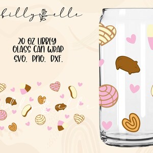 Pan Dulce 20 Unzen Libbey Glasdose wickeln - mexikanische Pfanne SVG - Digitaler Download SVG-Dateien für Cricut - Conchas - 20 Unzen Libbey Dose Vorlage