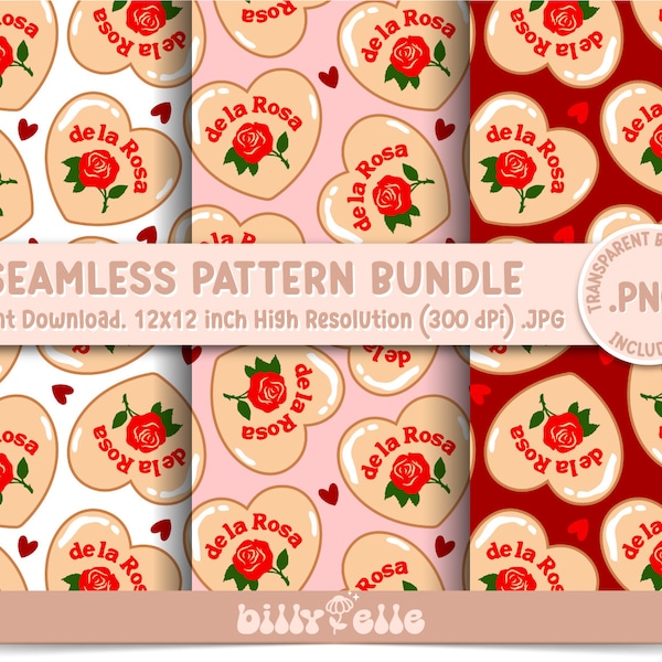 Valentines Day Mazapan Mexican Candy seamless pattern bundle - Valentines Pattern - High Resolution JPG - Mexican Candy repeating pattern