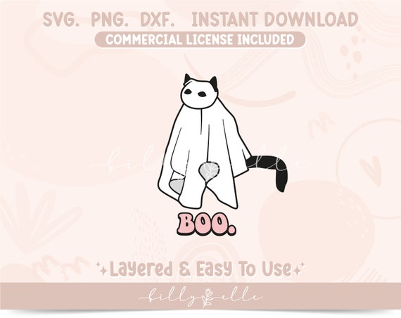 Ghost Salem Saberhagen Cat SVG Halloween Design Silhouette Sticker.