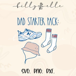 Dad Starter Pack - Father&#39;s Day Digital Download SVG Cricut - Funny Dad Quotes Fathers Day - Bucket Hat Sticker - Silhouette - Best Dad SVG